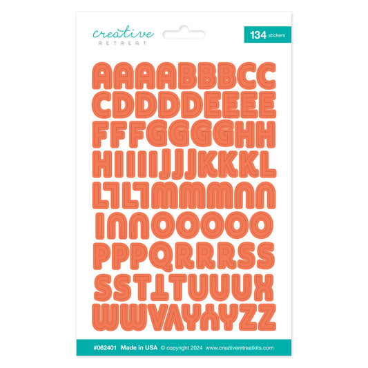 Bends Down Alphabet Stickers