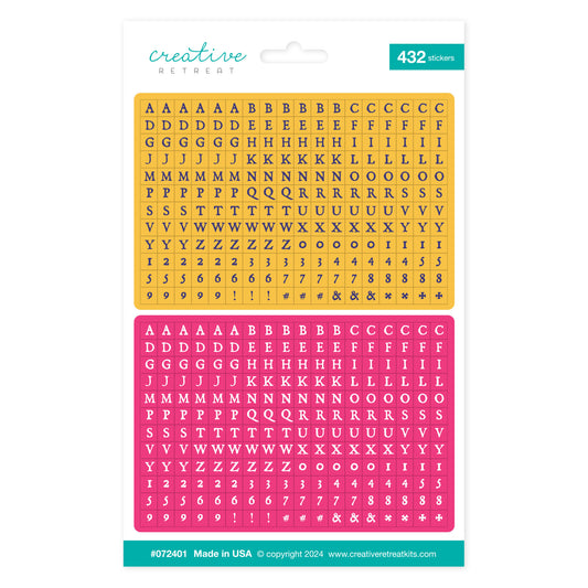 Dreamcoat Alphabet Stickers