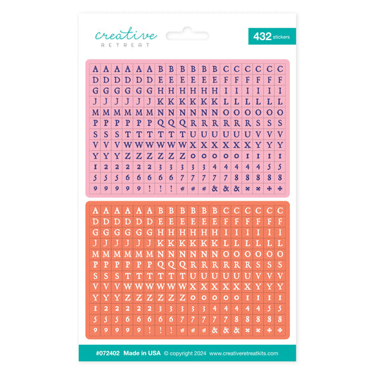 Dreamcoat Alphabet Stickers