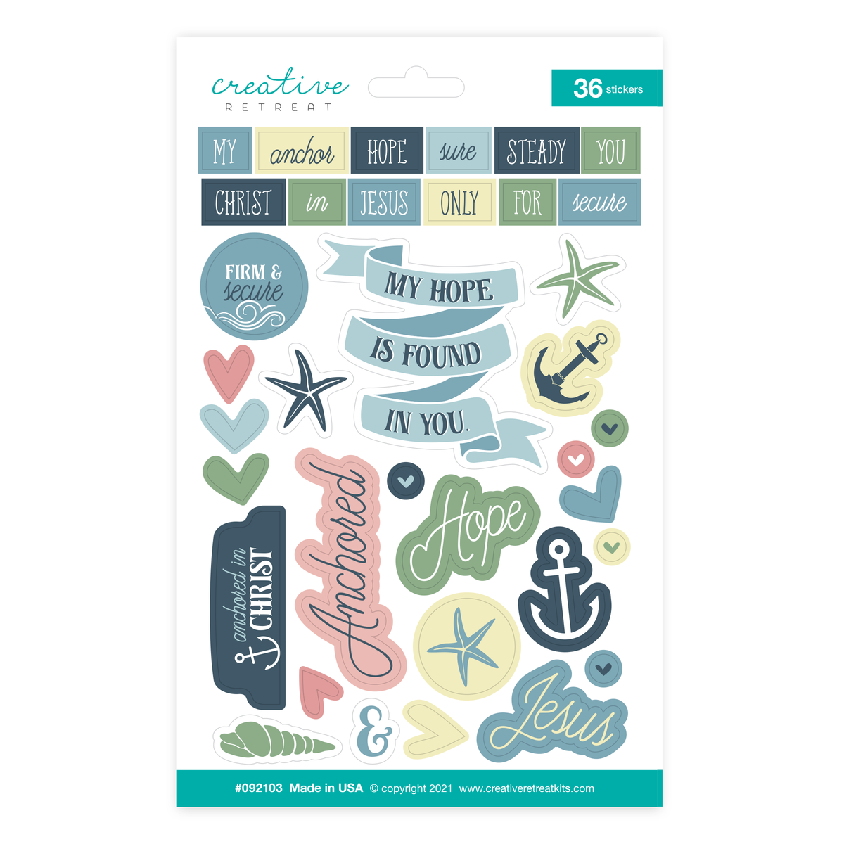 Anchor of Hope Alphabet Stickers – Creative Retreat Kits