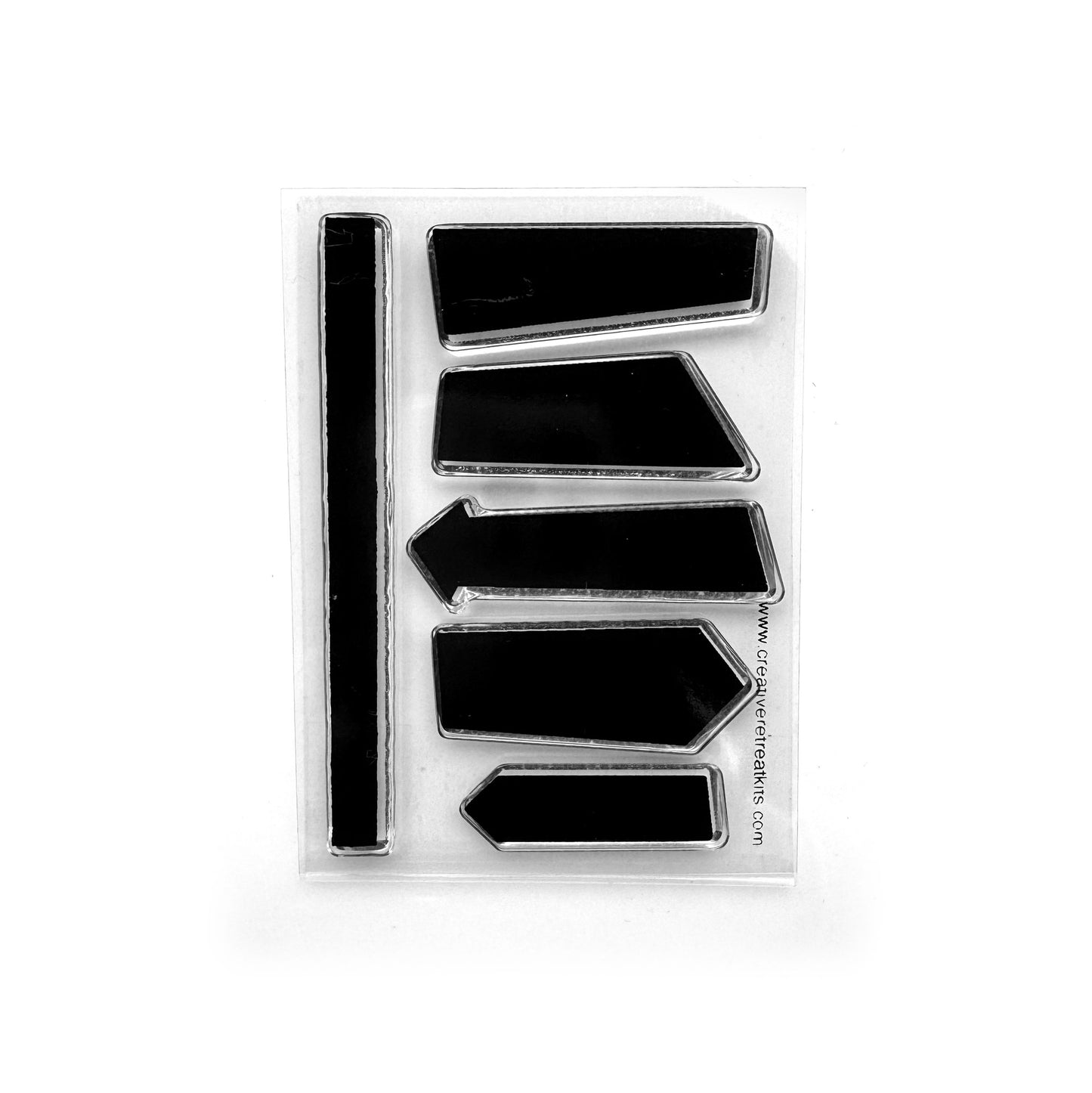 Set of black arrow-shaped stamps for scrapbooking.