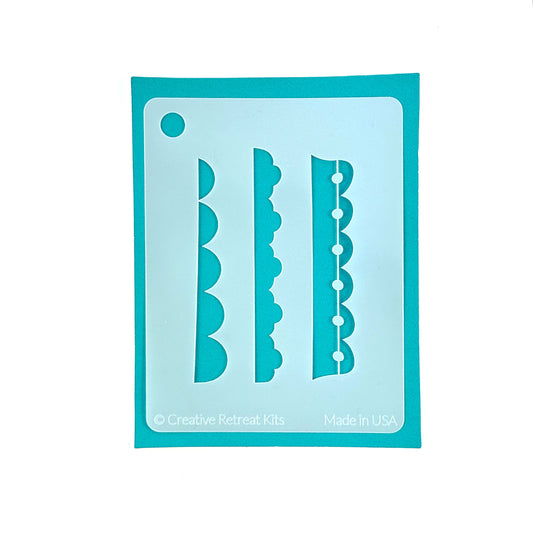 Scalloped Borders Stencil