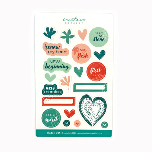 One Heart Glossy Decor Stickers