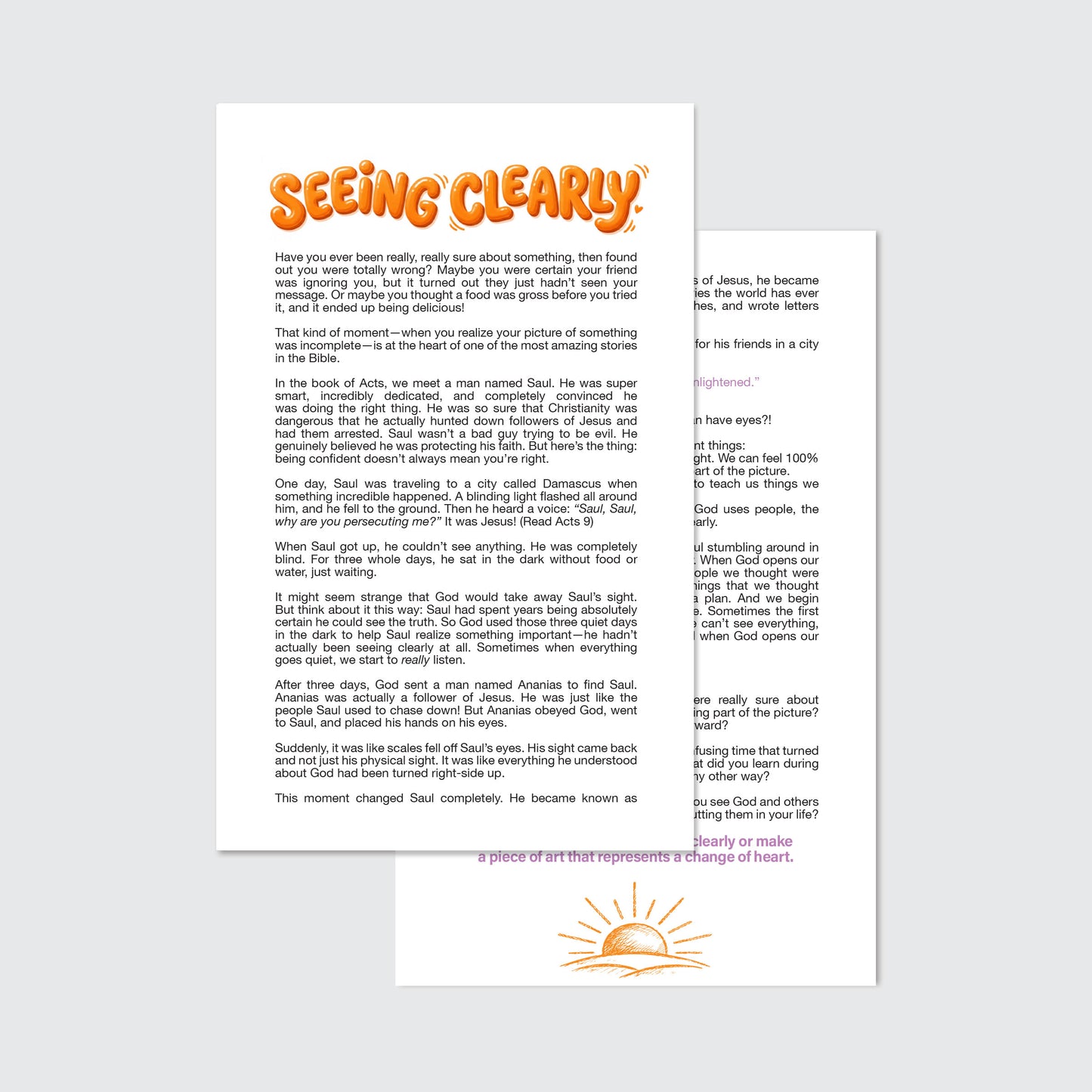Seeing Clearly Kids Devotional