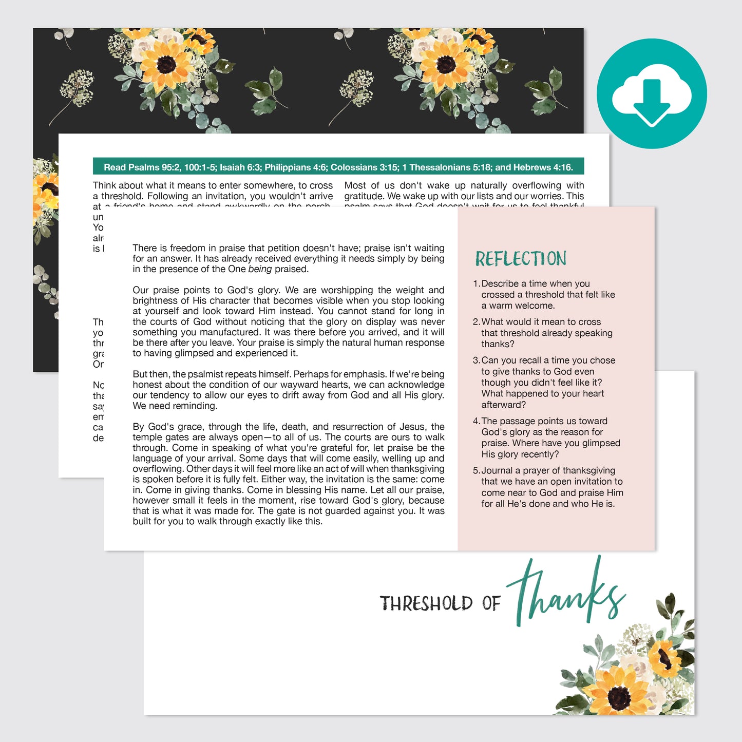 Printable Threshold of Thanks Devotional