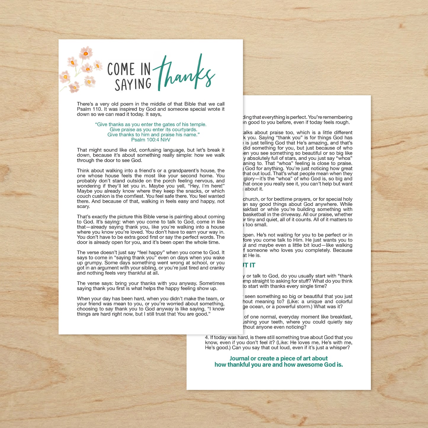 Saying Thanks Kids Devotional