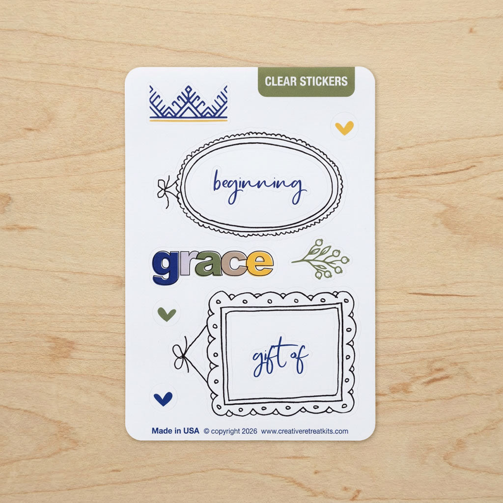 Wisdom Begins Here Clear Stickers