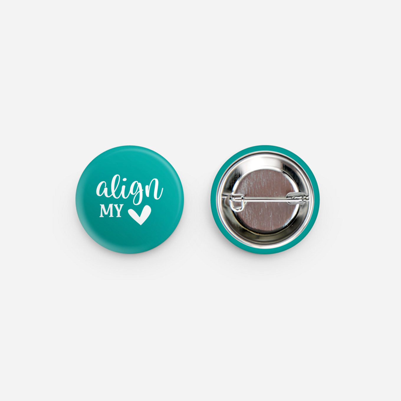 Align My Heart Button Pin