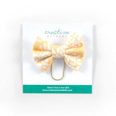 Butter Floral Bow Clip