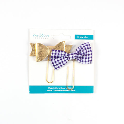 Gingham and Gold Bow Set